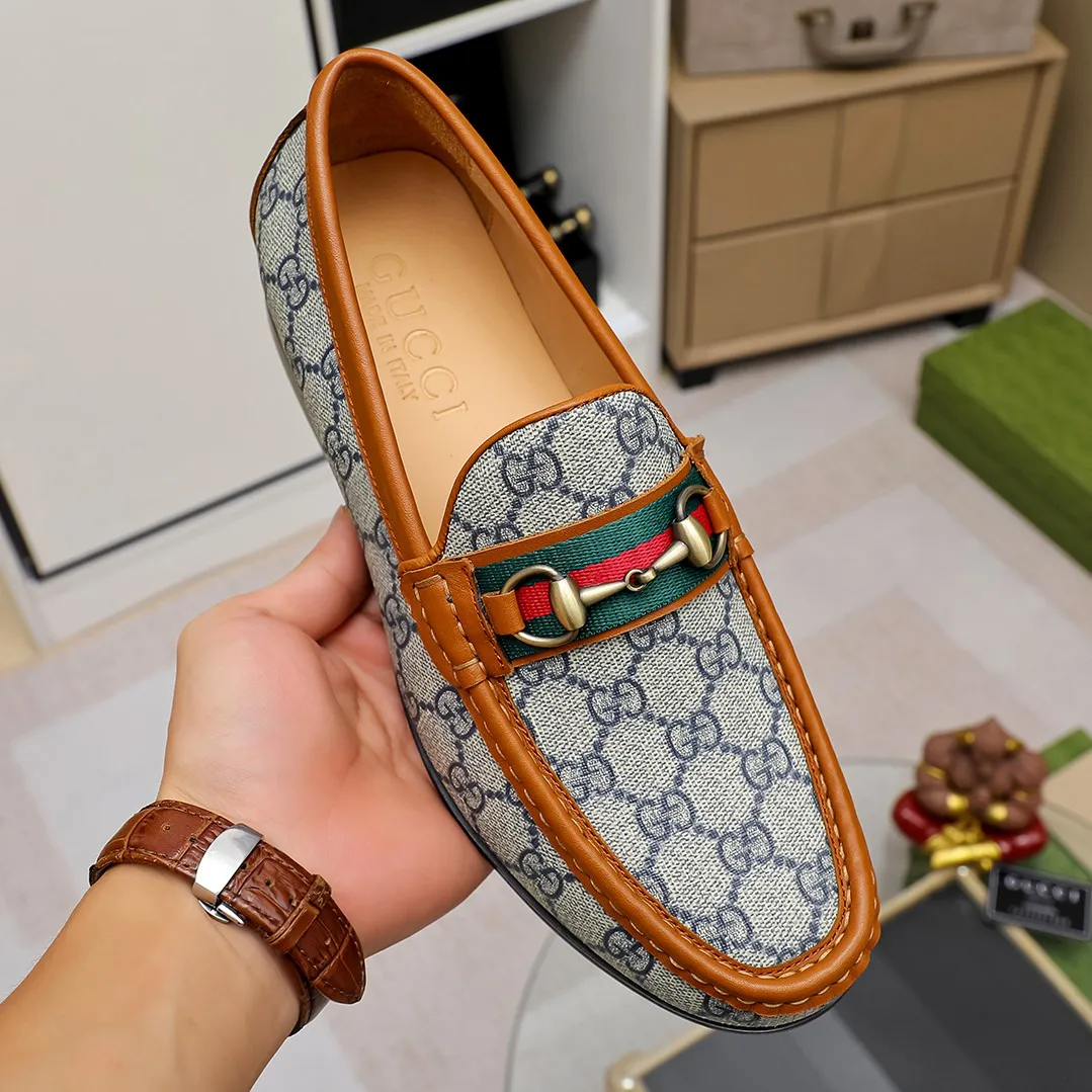 Men's men's shoes 💰420 🆘【GUCCI】Gucci ·🐂里· Hot-selling pea shoes top brand luxury, top quality, the latest fashion pea shoes. The upper is made of original first-layer cowhide. (Full first-layer water-dyed 🐂 leather·inner). The original stylish and stylish soft rubber wear-resistant and non-slip outsole is light and comfortable on the foot, available in 3 colors! Matching code: 38 / 45